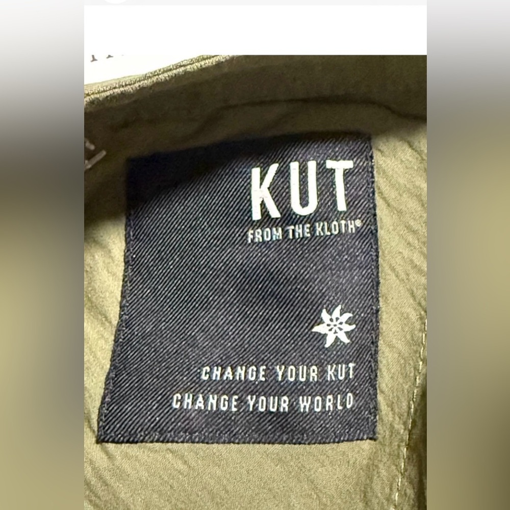 NWT Kut From The Kloth Meg Linen Wide Leg Trouser Drak Green Size 8 - Picture 4 of 10
